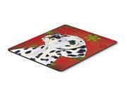 Dalmatian Red and Green Snowflakes Christmas Mouse Pad Hot Pad or Trivet