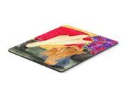 Lady with her Yorkie Mouse Pad Hot Pad or Trivet