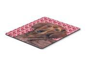 Dachshund Hearts Love and Valentine s Day Portrait Mouse Pad Hot Pad or Trivet