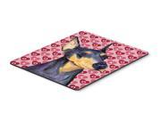 Doberman Hearts Love and Valentine s Day Portrait Mouse Pad Hot Pad or Trivet