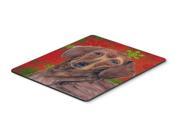 Dachshund Red and Green Snowflakes Christmas Mouse Pad Hot Pad or Trivet