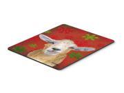 Red Snowflakes Goat Christmas Mouse Pad Hot Pad or Trivet