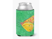 Butterfly Orange on Green Can or Bottle Beverage Insulator Hugger