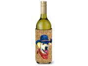 Labrador Yellow Dog Country Lucky Horseshoe Wine Bottle Beverage Insulator Beverage Insulator Hugger