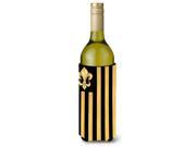 Black Gold Fleur de lis Nation Wine Bottle Beverage Insulator Beverage Insulator Hugger