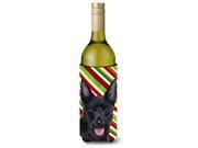 Australian Kelpie Candy Cane Holiday Christmas Wine Bottle Beverage Insulator Beverage Insulator Hugger