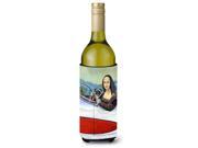Fawn Pug and Mona Lisa Wine Bottle Beverage Insulator Beverage Insulator Hugger