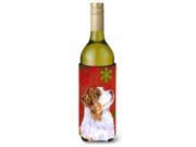 Australian Shepherd Red Green Snowflakes Christmas Wine Bottle Beverage Insulator Beverage Insulator Hugger