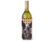 Australian Cattle Dog Fall Leaves Wine Bottle Beverage Insulator Beverage Insulator Hugger
