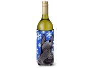 Scottish Terrier Winter Snowflakes Holiday Wine Bottle Beverage Insulator Beverage Insulator Hugger