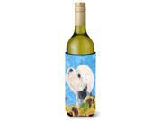 Dandie Dinmont Terrier in Summer Flowers Wine Bottle Beverage Insulator Beverage Insulator Hugger
