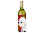 Westie Red and Green Snowflakes Holiday Christmas Wine Bottle Beverage Insulator Beverage Insulator Hugger