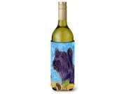 Skye Terrier in Summer Flowers Wine Bottle Beverage Insulator Beverage Insulator Hugger
