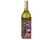 Labrador Chocolate Candy Corn Halloween Portrait Wine Bottle Beverage Insulator Beverage Insulator Hugger
