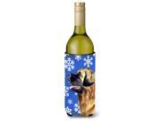 Leonberger Winter Snowflakes Holiday Wine Bottle Beverage Insulator Beverage Insulator Hugger