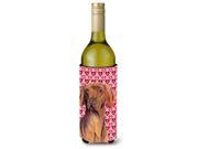 Vizsla Hearts Valentine s Day Portrait Wine Bottle Beverage Insulator Beverage Insulator Hugger