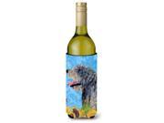 Irish Wolfhound in Summer Flowers Wine Bottle Beverage Insulator Beverage Insulator Hugger