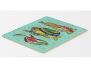Tropical Fish on Teal Kitchen or Bath Mat 20x30