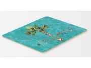 Welcome Palm Tree on Teal Kitchen or Bath Mat 20x30 8711CMT