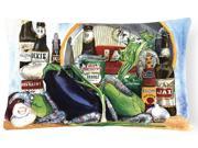 Eggplant and New Orleans Beers Canvas Fabric Decorative Pillow