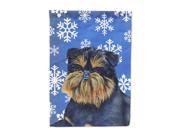 Brussels Griffon Winter Snowflakes Holiday Flag Canvas House Size