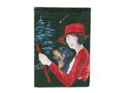 Lady driving with her Rottweiler Flag Canvas House Size