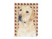 Labrador Yellow Fall Leaves Portrait Flag Canvas House Size