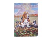 Basset Hound Little one watching Flag Canvas House Size