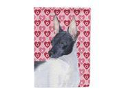 Rat Terrier Hearts Love and Valentine s Day Portrait Flag Canvas House Size
