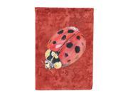Lady Bug on Deep Red Flag Canvas House Size