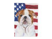 USA American Flag with Bulldog English Flag Canvas House Size