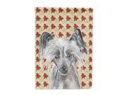 Chinese Crested Fall Leaves Flag Canvas House Size