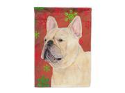 French Bulldog Red Green Snowflake Holiday Christmas Flag Canvas House Size