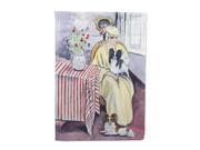Lady with her Papillon Flag Canvas House Size