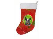 Australian Cattle Dog Red Snowflakes Holiday Christmas Stocking SC9436