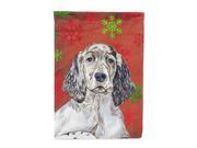 English Setter Red Green Snowflakes Holiday Christmas Flag Canvas House Size