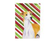 Whippet Candy Cane Holiday Christmas Flag Canvas House Size