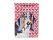 Basset Hound Hearts Love and Valentine s Day Portrait Flag Canvas House Size