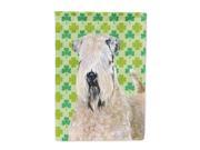 Wheaten Terrier Soft Coated St. Patrick s Day Shamrock Flag Canvas House Size