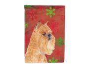 Brussels Griffon Red Green Snowflakes Holiday Christmas Flag Canvas House Size