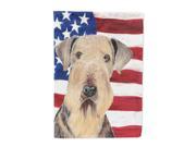 USA American Flag with Airedale Flag Canvas House Size