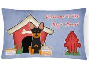 Dog House Collection English Toy Terrier Canvas Fabric Decorative Pillow BB2863PW1216