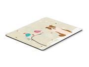 Christmas Presents between Friends Border Collie Red White Mouse Pad Hot Pad or Trivet BB2591MP