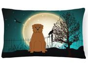Halloween Scary Dogue de Bourdeaux Canvas Fabric Decorative Pillow BB2263PW1216
