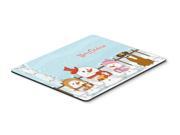 Merry Christmas Carolers Flashy Fawn Boxer Mouse Pad Hot Pad or Trivet BB2447MP