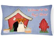 Dog House Collection Jack Russell Terrier Canvas Fabric Decorative Pillow BB2862PW1216