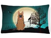 Halloween Scary German Shepherd Canvas Fabric Decorative Pillow BB2257PW1216