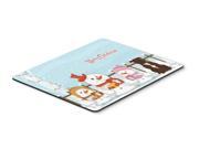 Merry Christmas Carolers Staffordshire Bull Terrier Chocolate Mouse Pad Hot Pad or Trivet BB2379MP