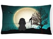 Halloween Scary Poodle Black Canvas Fabric Decorative Pillow BB2261PW1216
