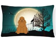 Halloween Scary Cocker Spaniel Red Canvas Fabric Decorative Pillow BB2285PW1216
